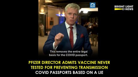 BREAKING: Pfizer Director Admits Vaccines Never Tested for Preventing Transmission -Rob Roos, MEP