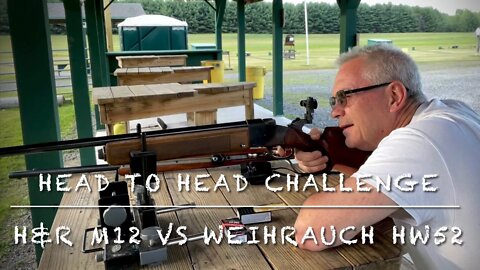 Head to head challenge H&R M12 military trainer vs Weihrauch HW52. 22lr open sights at 50 yards!