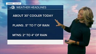 Wet, cooler conditions expected Wednesday afternoon