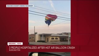 Hot air balloon crashes, hits train in Burlington; Flight for Life requested