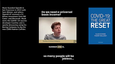 Artificial Intelligence | "We Are Going to Think About How We Share Wealth In A Very Different Way Than We Have In the Past. Is It Some Sort of Universal Basic Income?" - Sam Altman (Elon Musk founded OpenAI in 2015 w/ Sam Altman)