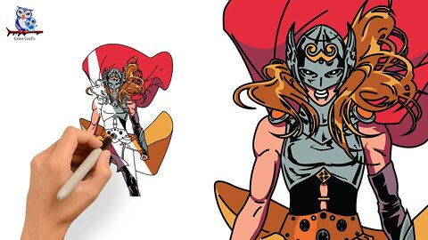 How To Draw The Mighty Thor Jane Foster - Easy Art Tutorial