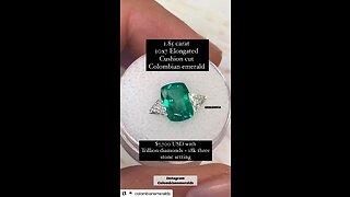 Loose Colombian emerald cushion and trillion diamonds for engagement wedding bridal anniversary