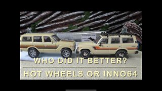 HOT WHEELS PREMIUM TOYOTA FJ60 LAND CRUISER COMPARED WITH INNO64 FJ60