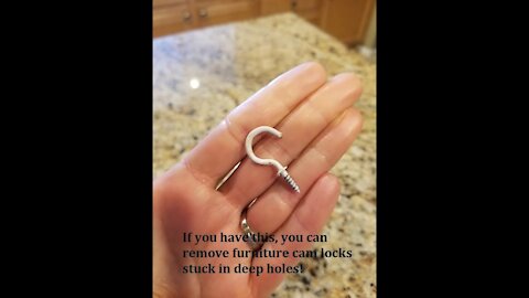 How to remove a furniture cam lock (twist lock) from a deep hole
