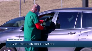 Long lines continue at COVID testing sites as OSDH reports slight drop in cases Tuesday