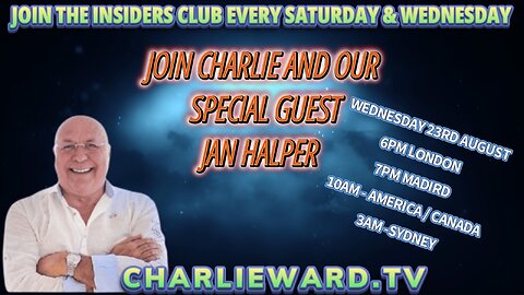 JOIN CHARLIE WARD AND SPECIAL GUEST JAN HALPER ON THE INSIDERS CLUB WEDNESDAY 23RD AUGUST 2023
