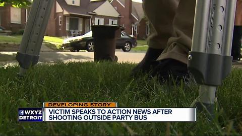 Victim speaks to Action News after shooting outside party bus in Detroit