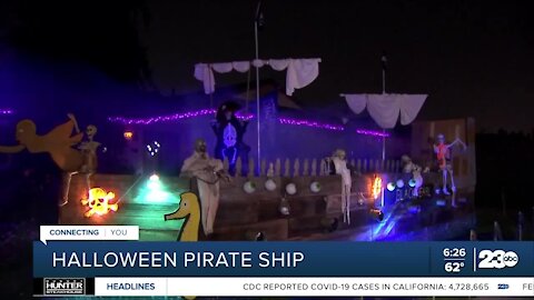 Fresno couple recreates famed pirate ship for Halloween
