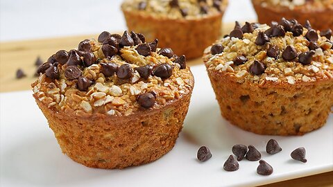 Healthy Banana oatmeal muffins Recipe | Breakfast Oat Muffin Recipe | Oatmeal banana muffins