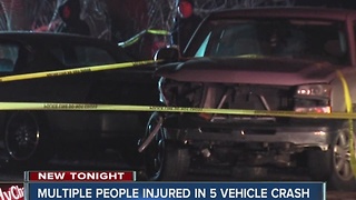 Multiple people injured in 5 vehicle crash in Indy