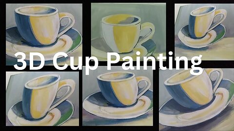How to paint 3D Tea Cup with step by step || Easy drawing || Tutorial || S Kamal Art and Craft