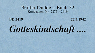 BD 2419 - GOTTESKINDSCHAFT ....