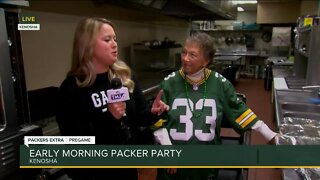 Early morning Packers party in Kenosha