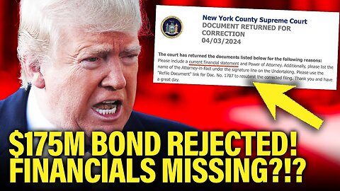 Wow! Court Suddenly REJECTS Trump's Bond