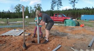 DIY Off Grid Solar Panel Installation | Couple Builds Solar Panel Stanchion