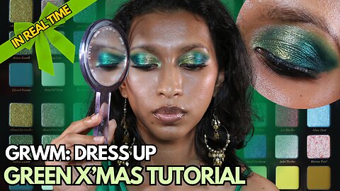 GRWM ADEPT Cosmetics Inspired Palette | Green Multichrome Christmas Makeup Tutorial