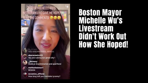 Boston Mayor Michelle Wu's Livestream Didn't Work Out How She Hoped!