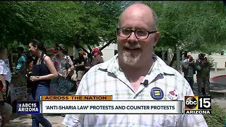 Anti-Sharia law protest and counter protests take place in Phoenix