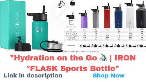 "Stay Hydrated Anywhere with IRON °FLASK Sports Water Bottle - 14 Oz | 3 Lids, Leak Proof,