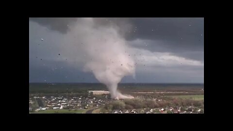 INSANE EF3 Tornado Footage Captured by Drone Over Andover.