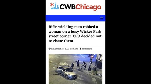 GROUP OF HEAVILY ARMED BLACK MEN ROB A WHITE WOMAN IN THE MIDDLE OF A BUSY INTERSECTION IN CHICAGO