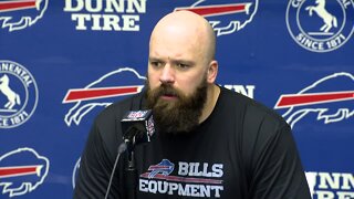 Buffalo Bills center Mitch Morse speaks ahead of the playoff matchup against the Miami Dolphins