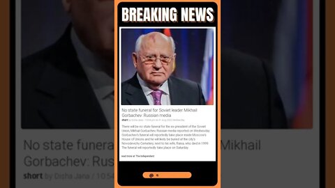 Mikhail Gorbachev, the last Soviet leader, will not be given a state funeral upon his death #shorts