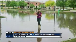 Flood waters remain high in Burlington