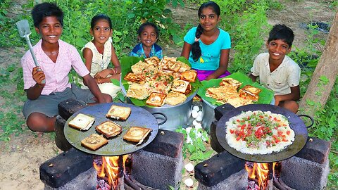 BREAD OMELETTE RECIPE | 3 Different Bread Omelette | Homemade Bread Omlet | Village Fun Cooking