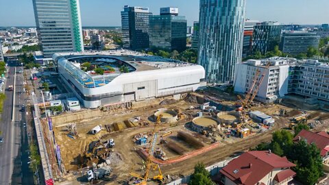 Lucrari de extindere centrul comercial Promenada Mall Bucuresti - Filmare cu Drona