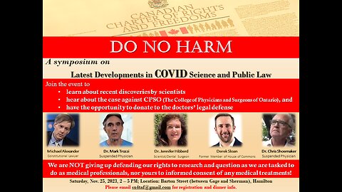 Do No Harm Symposium in Hamilton Ontario 2023-11-25