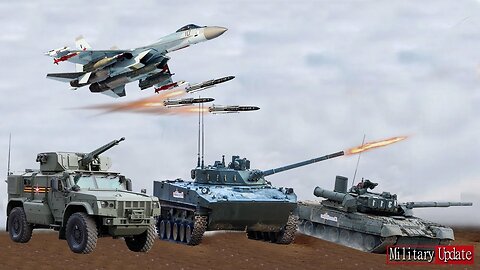 Scary!! Su-35•BMD-4M•T-80•T-90 approached the enemy • opened Massive fire