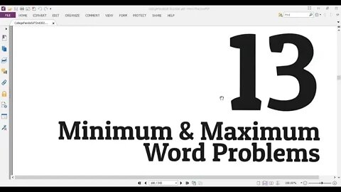 Chapter13 Part 1 (Minimum & Maximum Word Problems: Q1 up to Q9, #Panda #SAT Exercise 2nd Edition