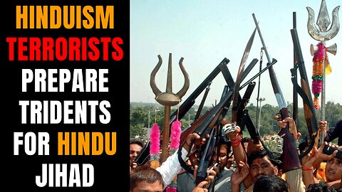 Hindu Terrorists Hand Out Tridents For Hindu Jihad Against Non-Hindus