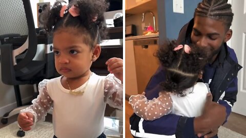 Little Girl Has Priceless Reaction To Dad's New Haircut