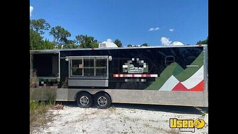 Loaded 2016 Continental 24' Mobile Kitchen Food Trailer with Porch and Restroom for Sale in Florida!