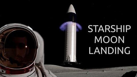 SpaceX HLS Starship Moon Landing Animation