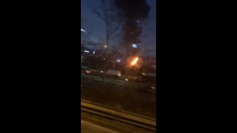 A truck on fire near Union City NJ