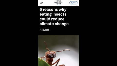 The WEF Agenda/Propaganda and Promotion of Eating Insects (3 video Compilation)