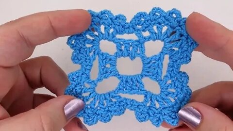 How to crochet lace square simple tutorial by marifu6a