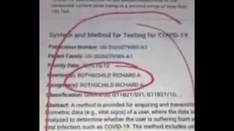 Rothschild patented covid19 biometric tests in 2015 #Crimesagainsthumanity