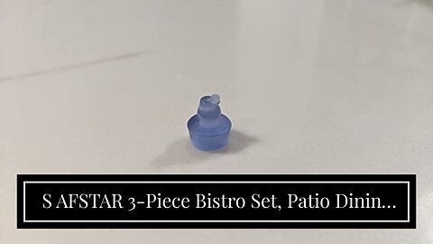 S AFSTAR 3-Piece Bistro Set, Patio Dining Furniture Set, Round Textured Glass Tabletop wUmbrel...