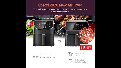 COSORI Air Fryer(100 Recipes), 12-in-1 Large XL Air Fryer Oven with Upgrade Customizable 10 Pre...