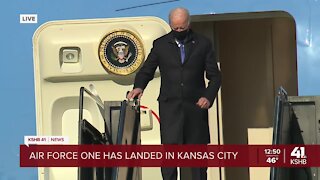 Air Force One lands in Kansas City