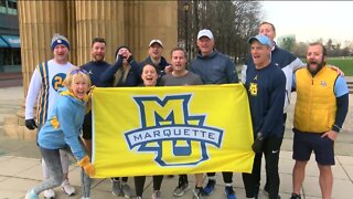 Marquette fans having fun in Columbus before NCAA tournament