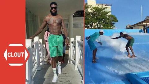 Gucci Mane Rides FlowRider Wave Machine For The First Time!