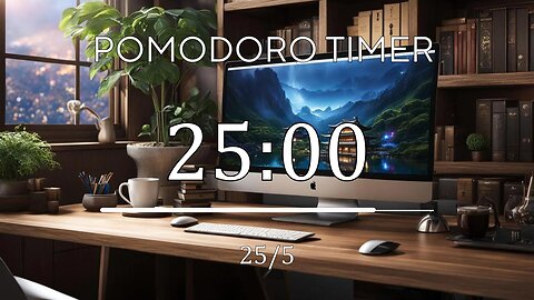 25/5 Pomodoro Timer 🍃 Calming Piano + Frequency for Relaxing, Studying and Working 🍃