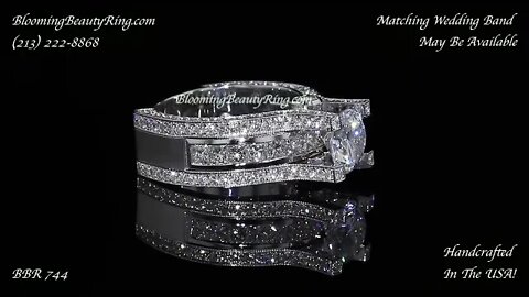New Design Wide Band Diamond Engagement Ring With Tension Set Diamond BBR 744