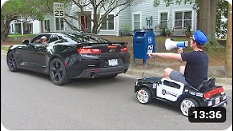 Pulling Cars Over Using A Toy Police Car